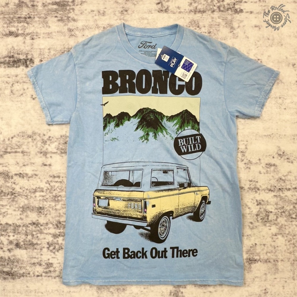 NWT Ford Bronco Get Back Out There Graphic T-Shirt Men's‎ Small Blue Built Wild